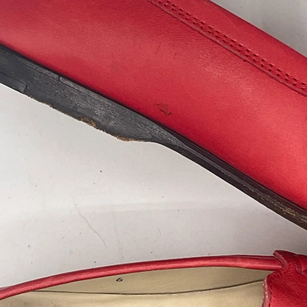 “TOD’S” GOMMINO Red Leather Slip On Driving Style Studded Detail Loafer. - Picture 13 of 16
